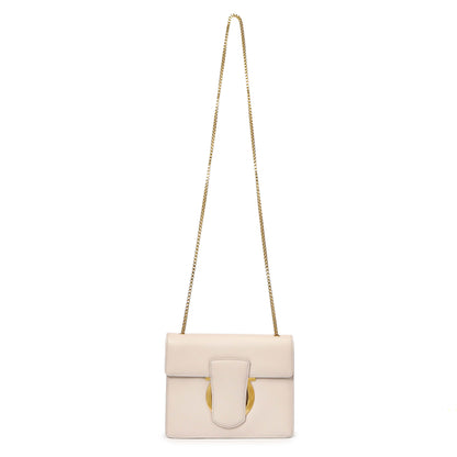Exclusive Salvatore Ferragamo Nude Calfskin Thalia Crossbody Bag — Front View