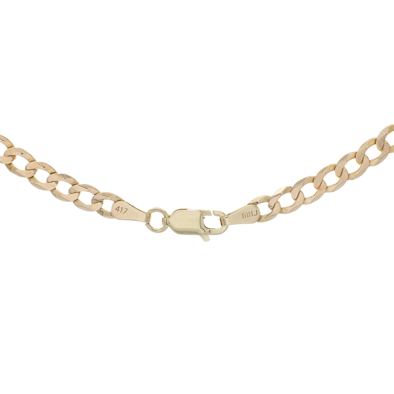 Exclusive 10K Yellow Gold Curb Link Chain Necklace — Side View
