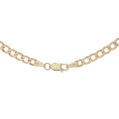 Exclusive 10K Yellow Gold Curb Link Chain Necklace — Side View