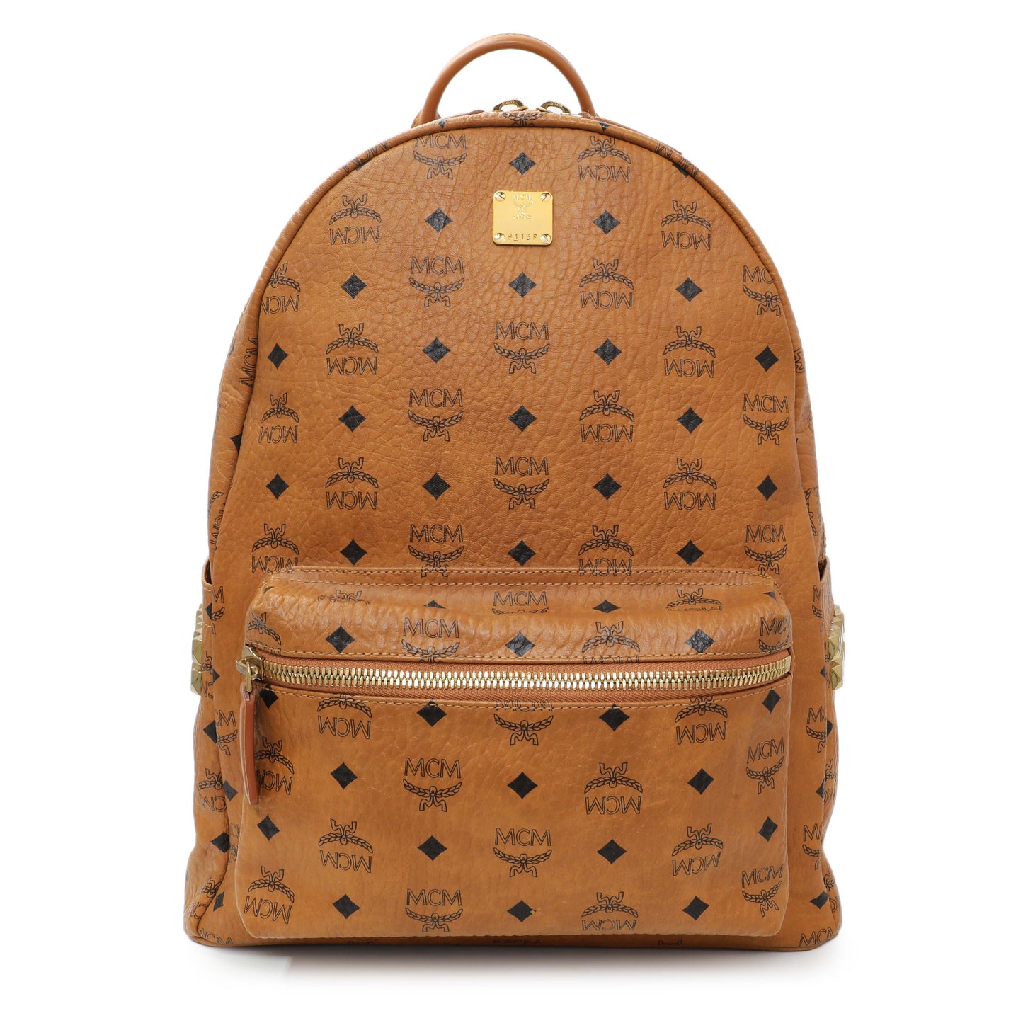 Exclusive MCM Stark Side Studs Medium Backpack — Front View