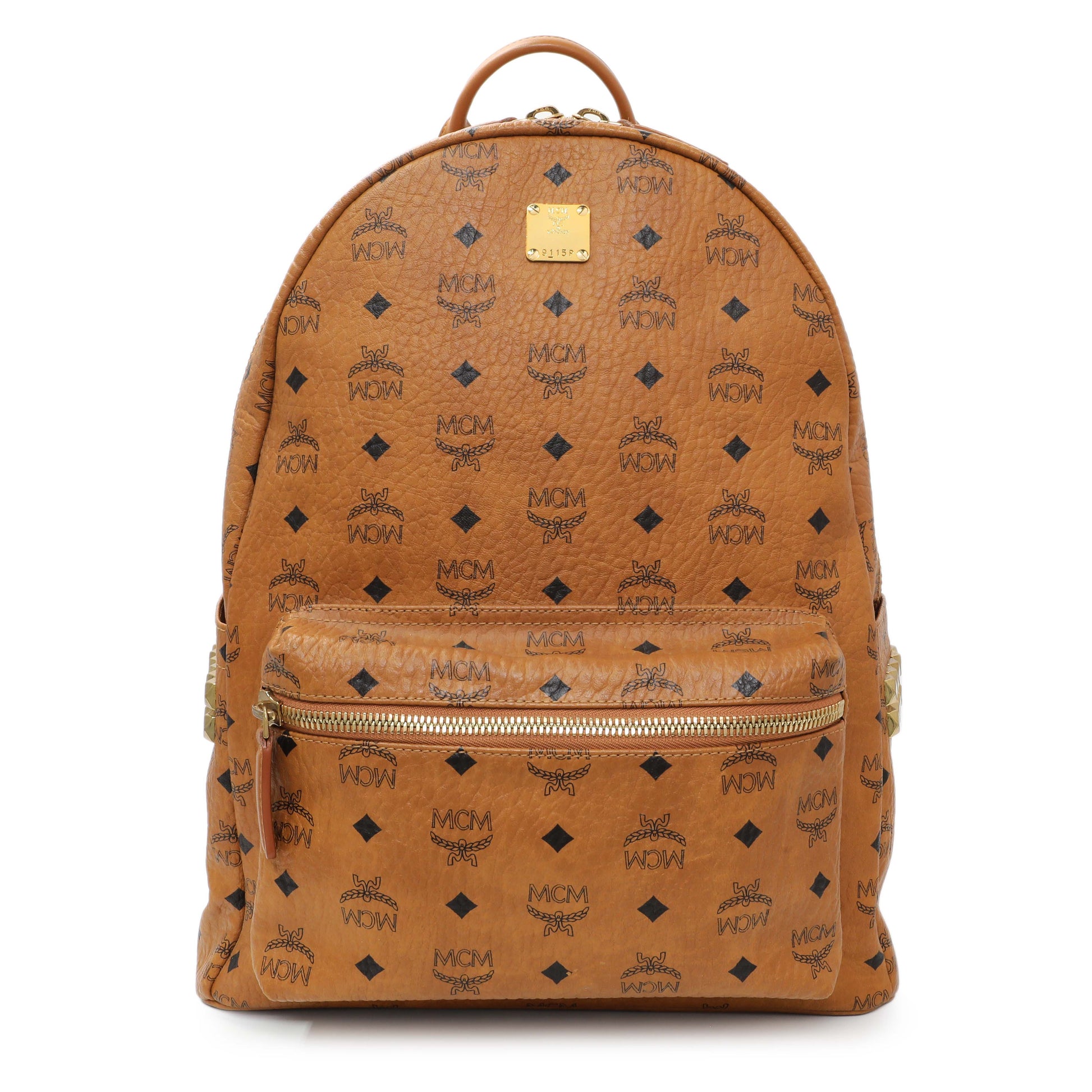 Exclusive MCM Stark Side Studs Medium Backpack — Front View