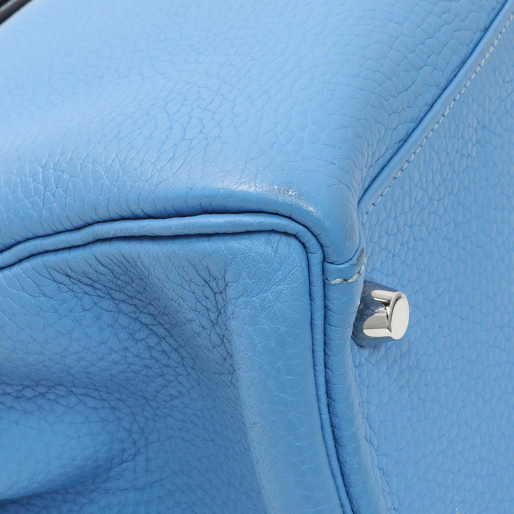 Exclusive Hermes Blue Paradise Taurillon Clemence Kelly Retourne 32 — Top View