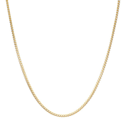 Exclusive 10K Yellow Gold/White Gold Box Link Chain Necklace — Front View