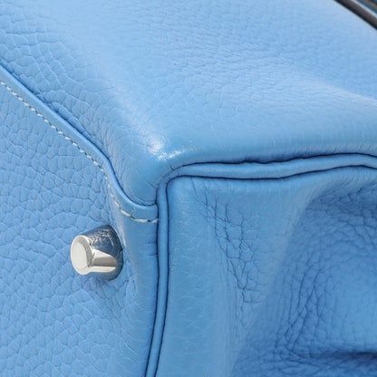 Exclusive Hermes Blue Paradise Taurillon Clemence Kelly Retourne 32 — Detail View