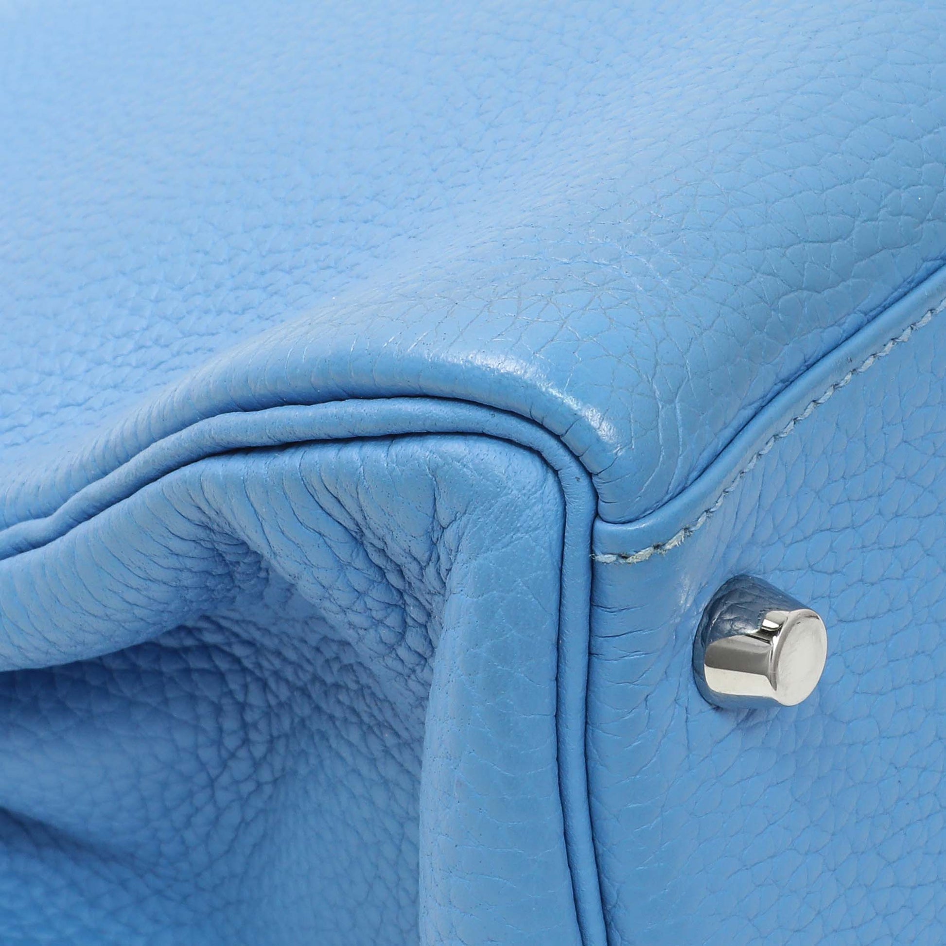 Exclusive Hermes Blue Paradise Taurillon Clemence Kelly Retourne 32 — Lifestyle View