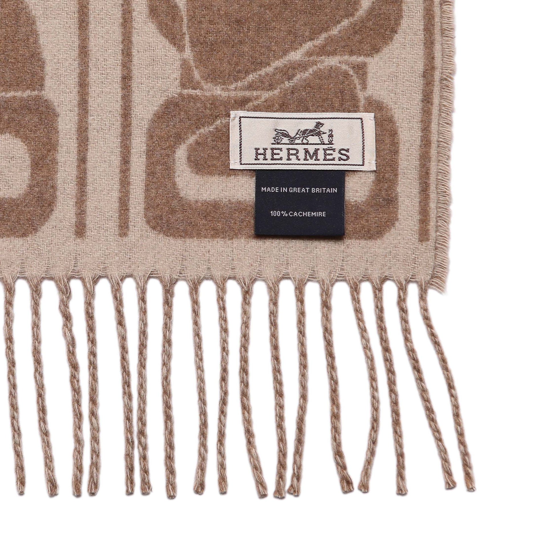 Exclusive Hermes Cashmere Clic, C'est Noue Scarf — Top View