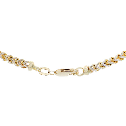 Exclusive 10K Yellow Gold/White Gold Box Link Chain Necklace — Side View