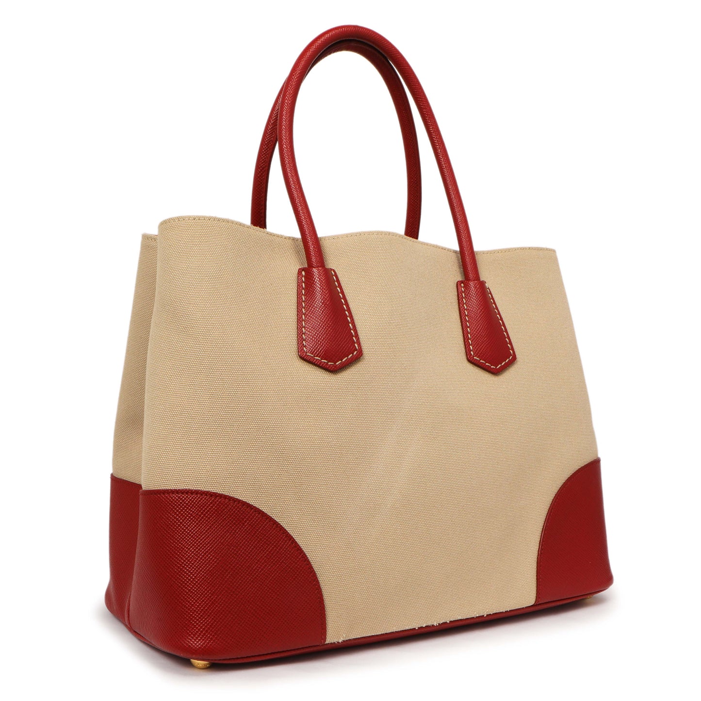 Exclusive Prada Canapa Saffiano Large Double Bag — Side View