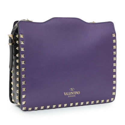 Exclusive Valentino Purple Calfskin Rockstud Crossbody — Side View