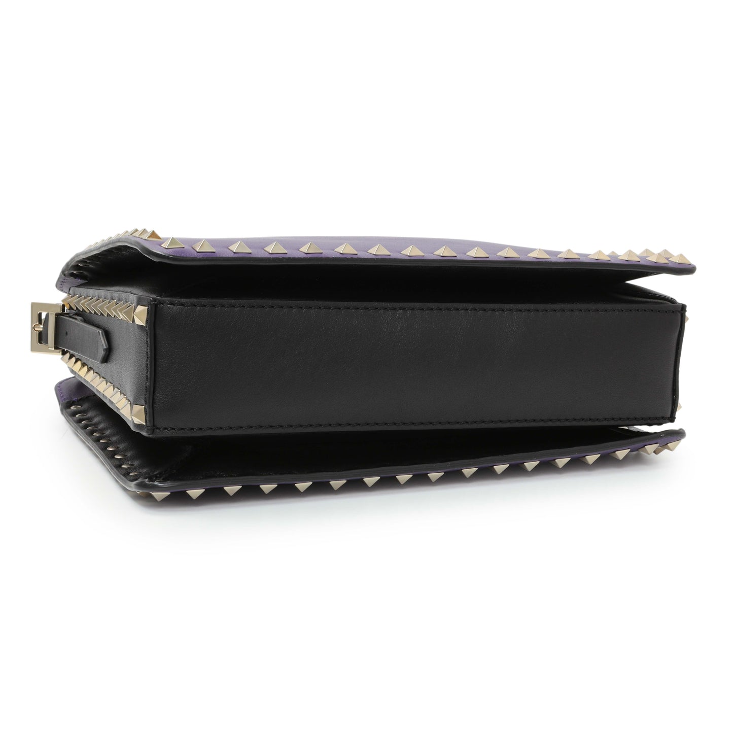 Exclusive Valentino Purple Calfskin Rockstud Crossbody — Back View