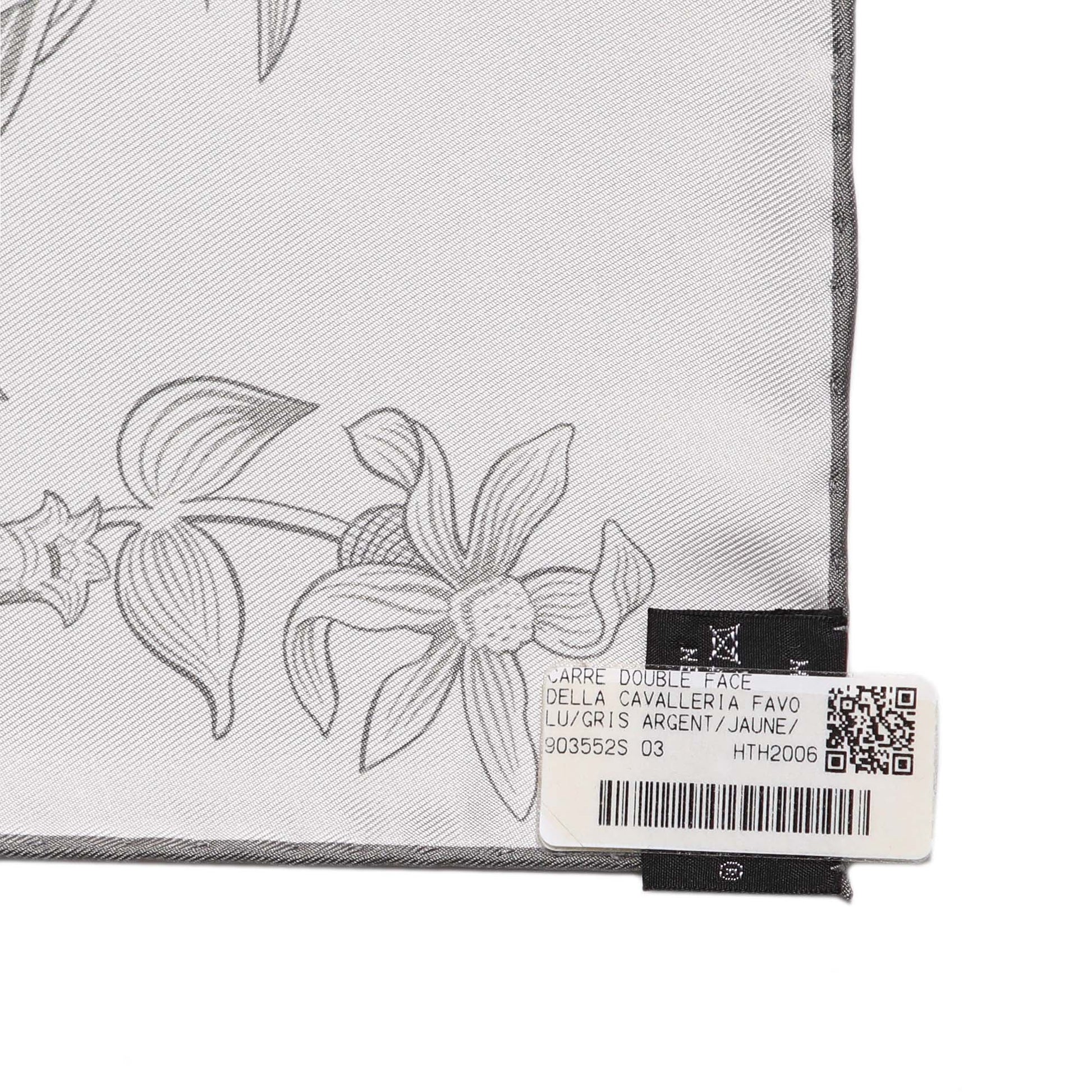 Exclusive Hermes Silk Della Cavalleria Double Face Scarf 90 — Top View