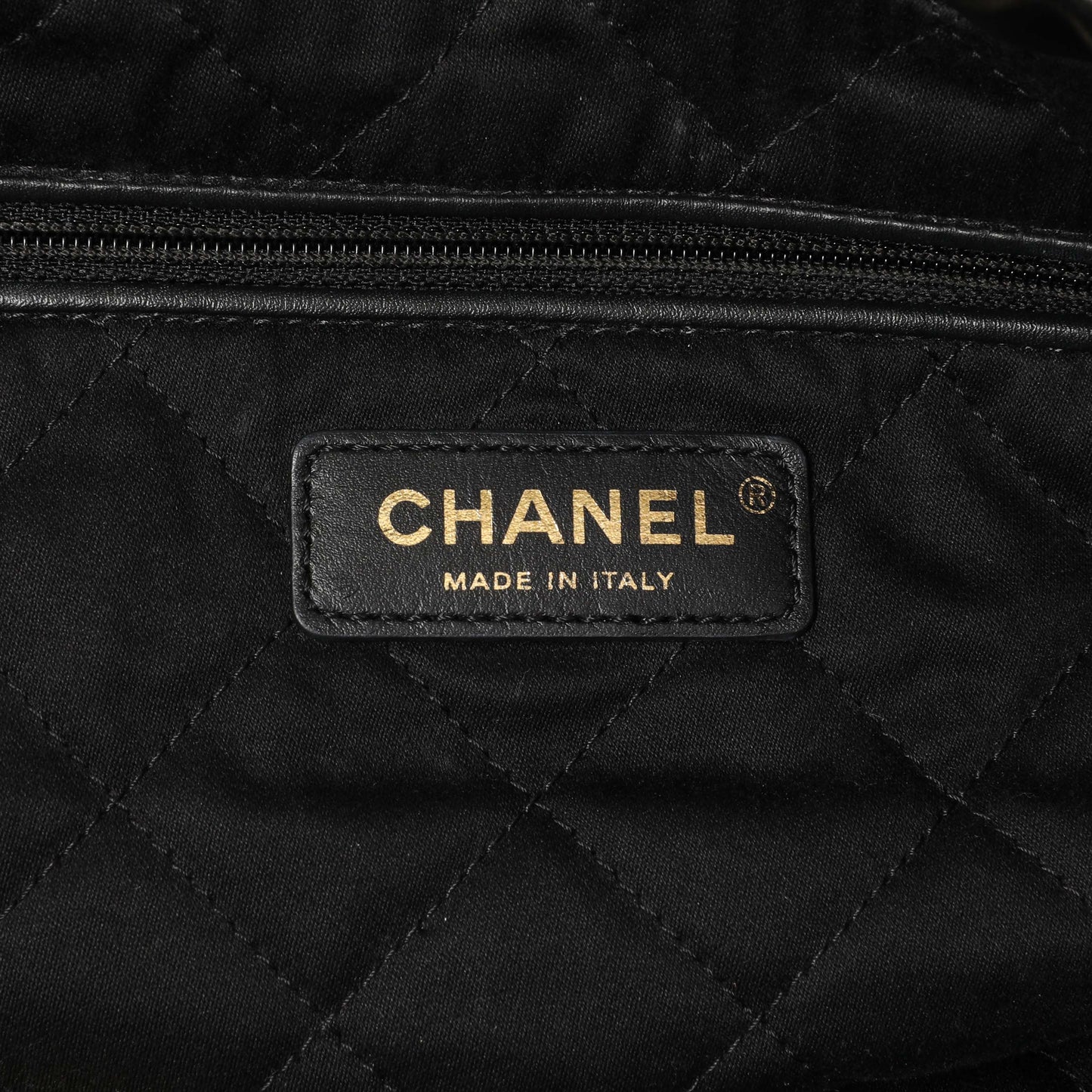 Exclusive Chanel Shiny Black Quilted Shiny Calfskin Large Chanel 22 — Alternate View 9