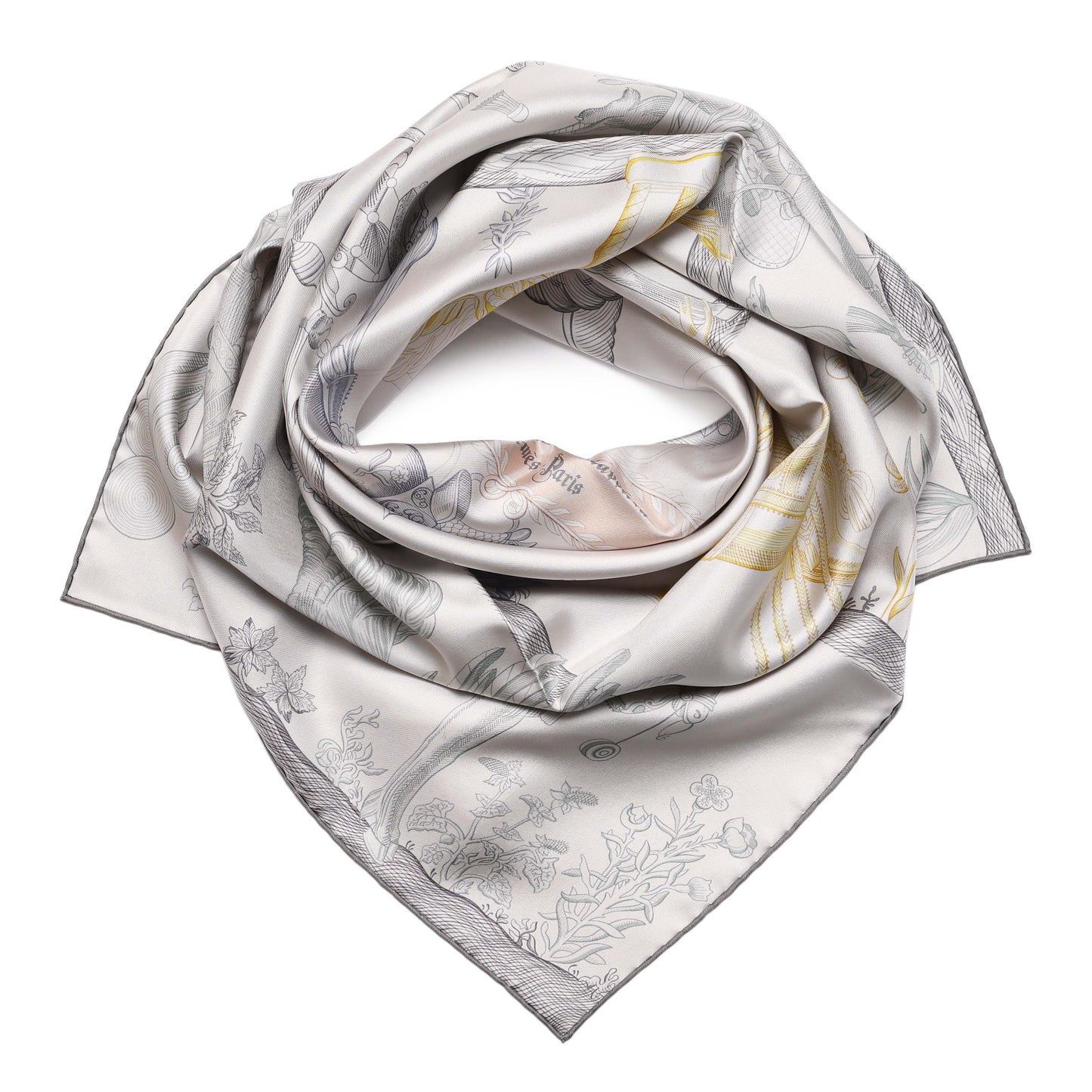 Exclusive Hermes Silk Della Cavalleria Double Face Scarf 90 — Front View