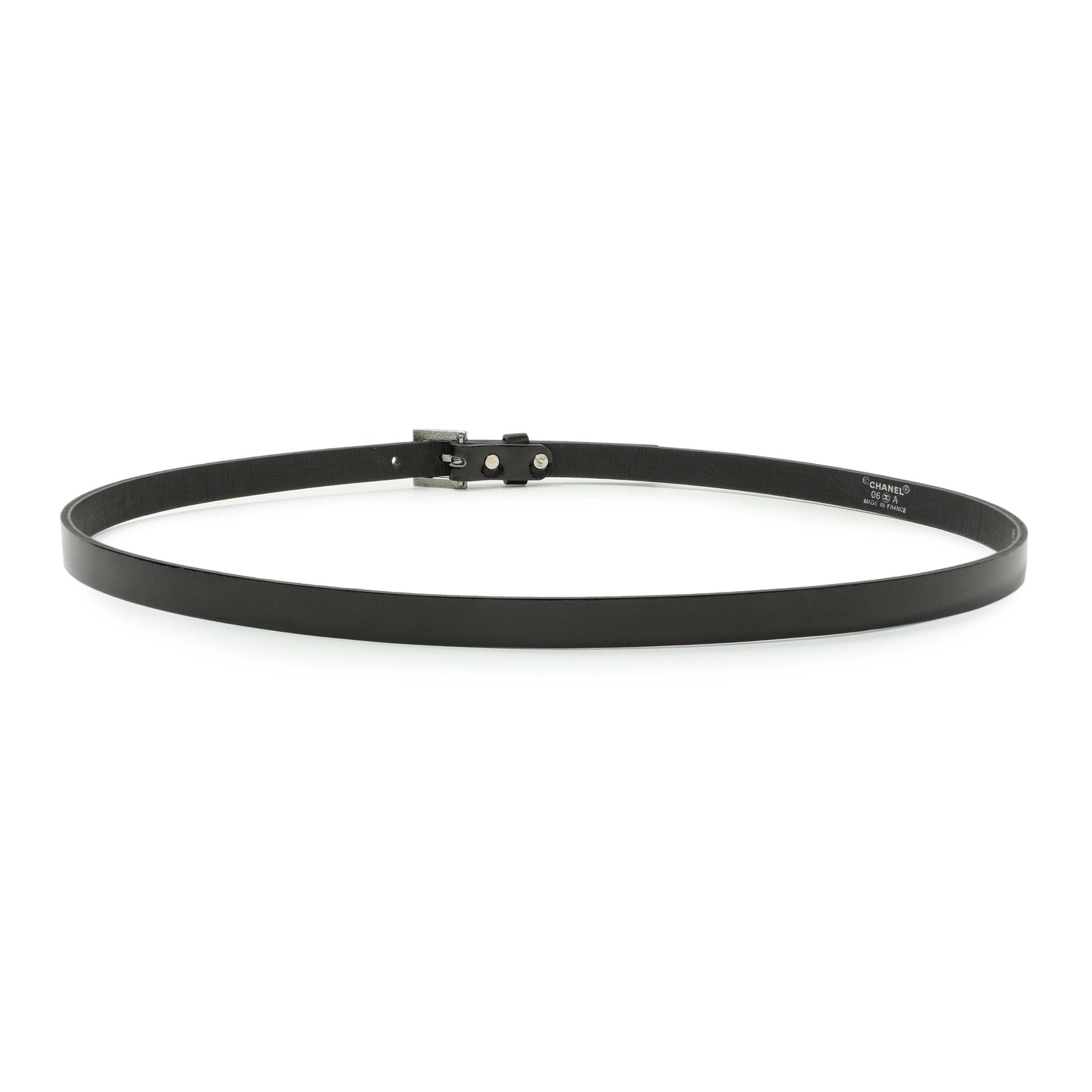Exclusive Chanel Black Patent Strass Crystal Belt — Side View