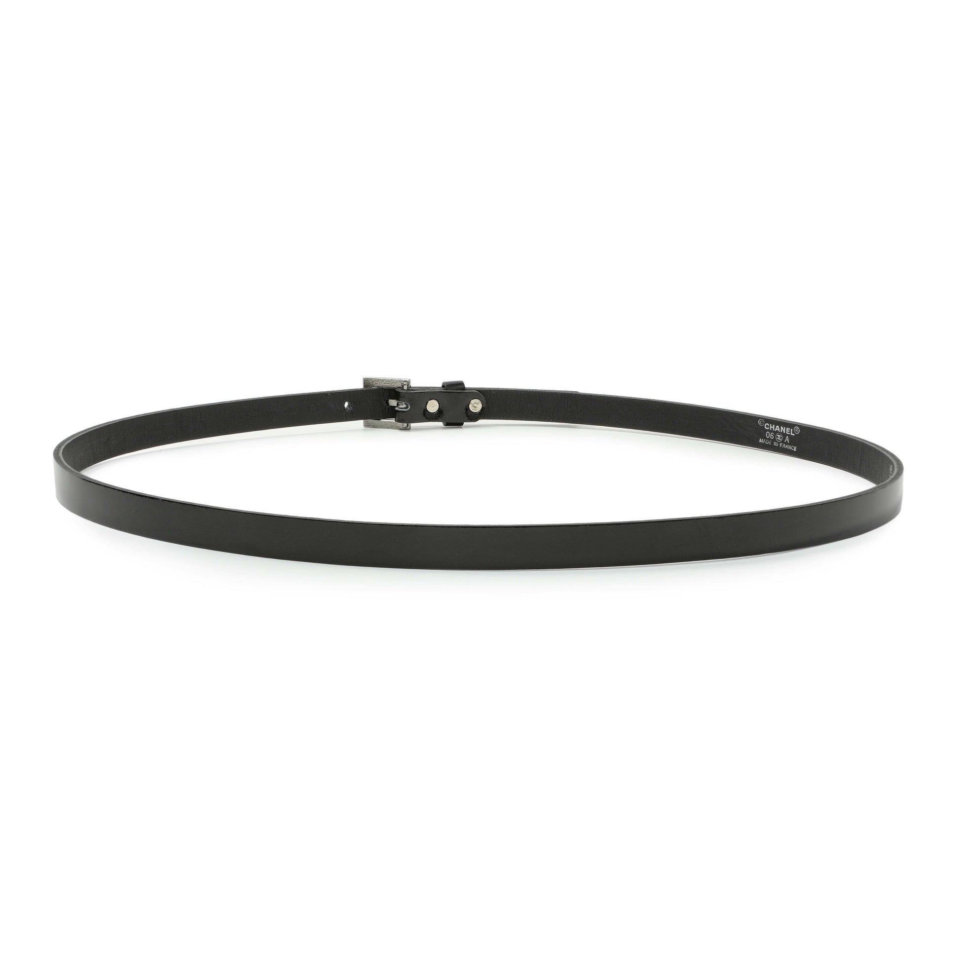 Exclusive Chanel Black Patent Strass Crystal Belt — Side View