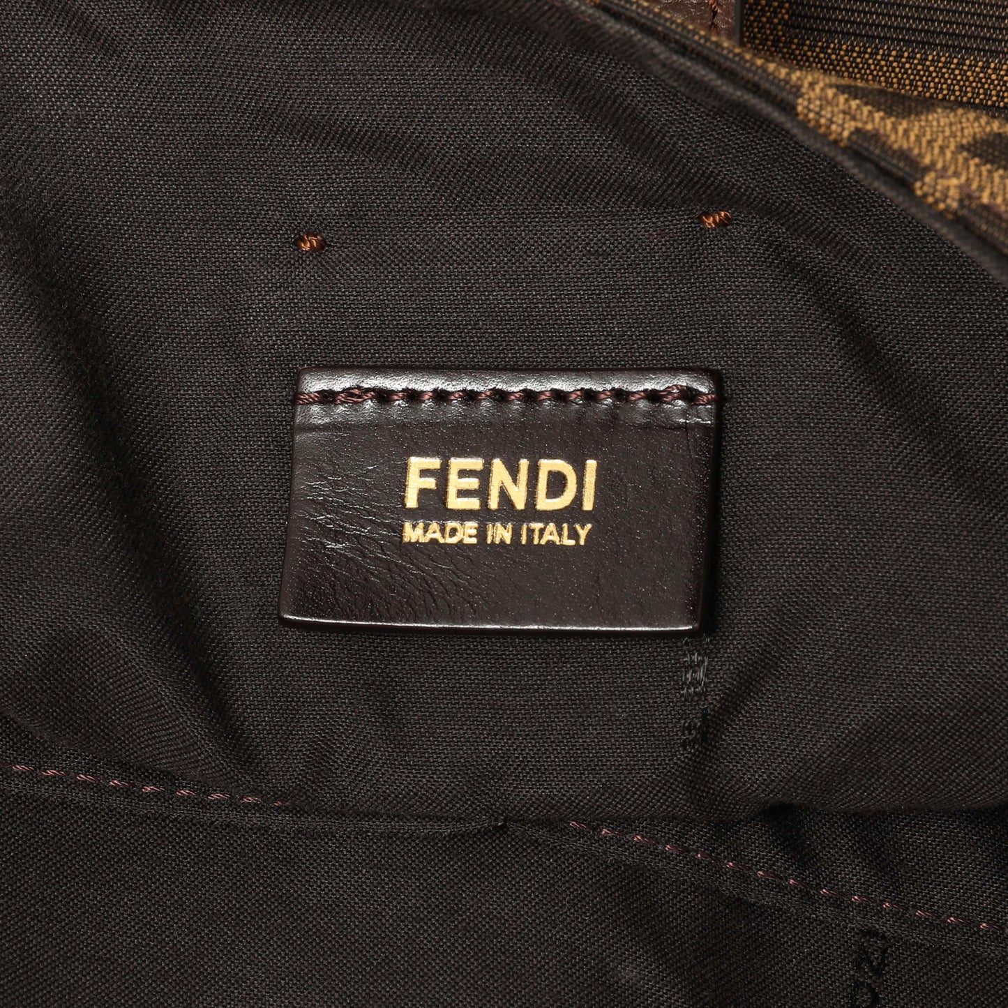 Exclusive Fendi Tobacco Zucca Vitello Artic Small Clasp Top Hobo Bag — Detail View