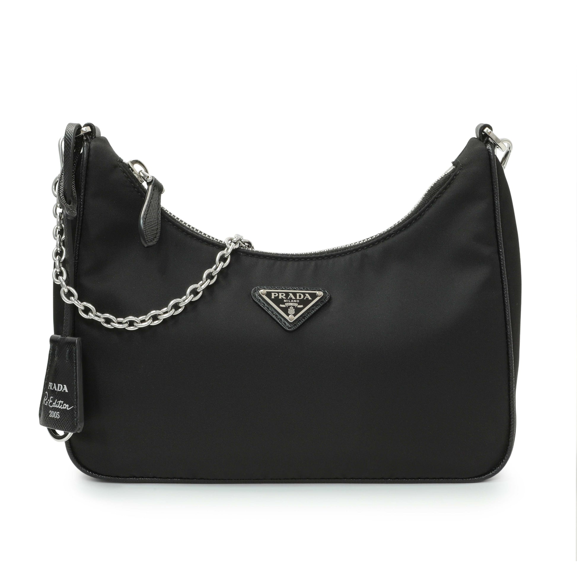 Exclusive Prada Black Nylon Re-Edition 2005 Shoulder Bag — Side View