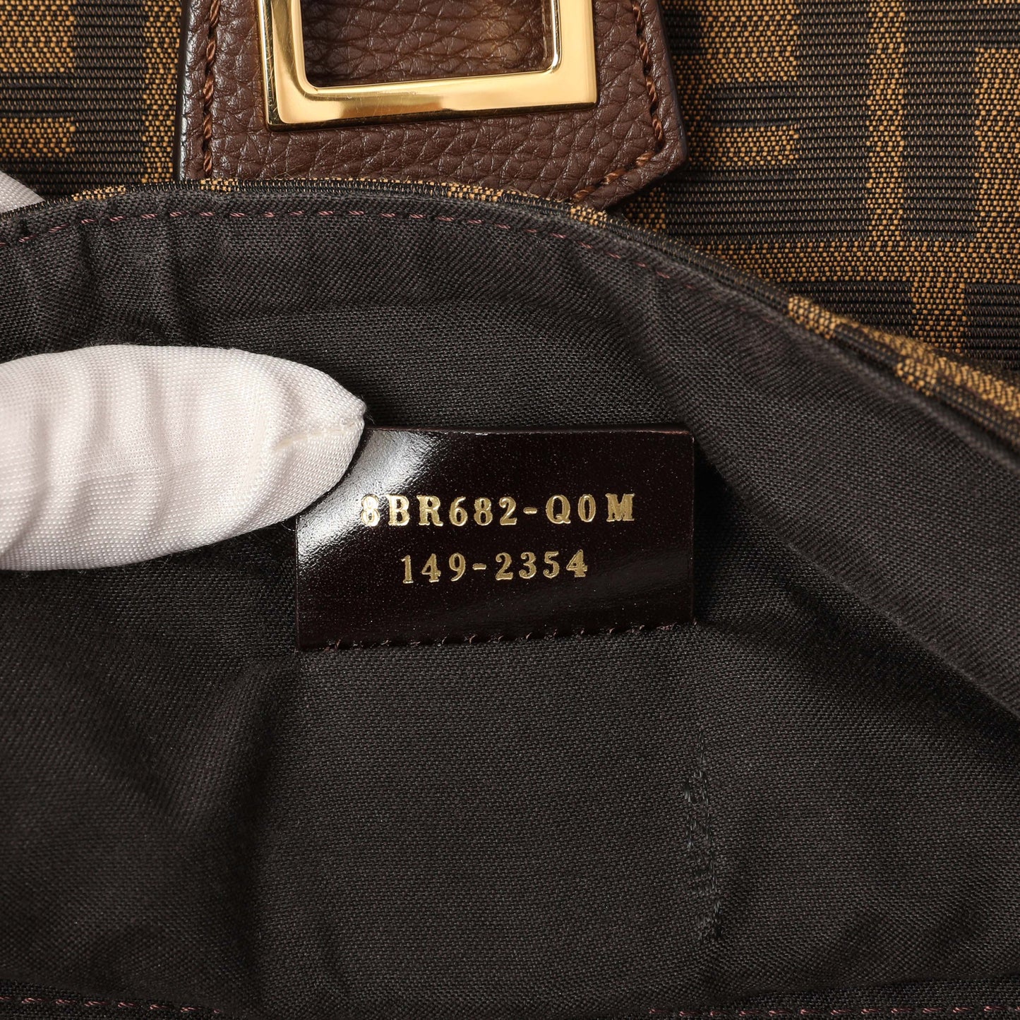 Exclusive Fendi Tobacco Zucca Vitello Artic Small Clasp Top Hobo Bag — Lifestyle View