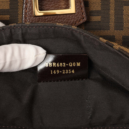 Exclusive Fendi Tobacco Zucca Vitello Artic Small Clasp Top Hobo Bag — Lifestyle View