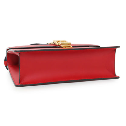 Exclusive Gucci Hibiscus Red Calfskin Small Sylvie Shoulder Bag — Back View