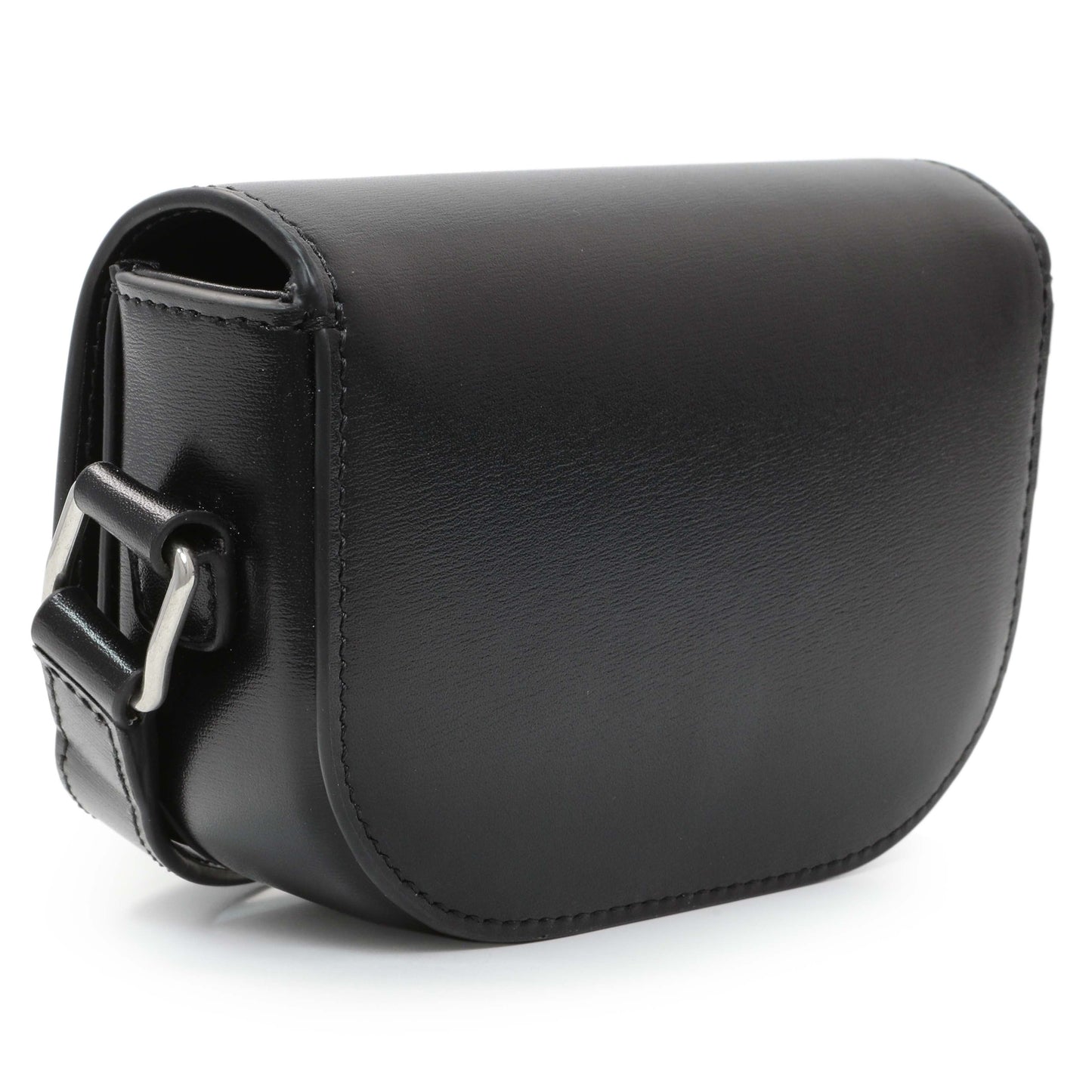 Exclusive Celine Black Shiny Calfskin Nano Triomphe Besace — Back View