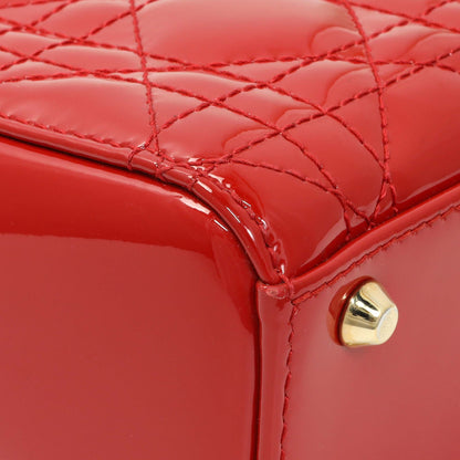 Exclusive Christian Dior Red Patent Cannage Mini Lady Dior — Lifestyle View
