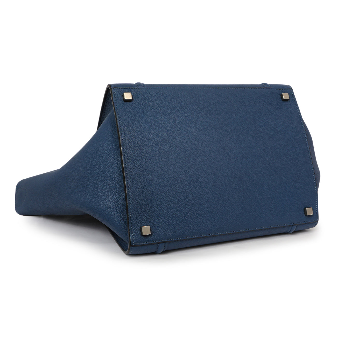 Exclusive Celine Blue Grained Calfskin Medium Phantom Luggage — Back View