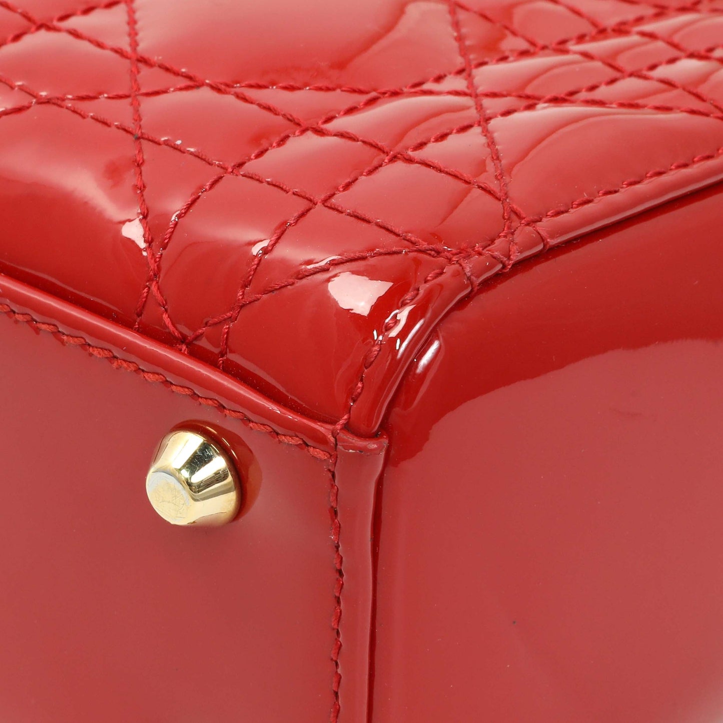 Exclusive Christian Dior Red Patent Cannage Mini Lady Dior — Alternate View 7