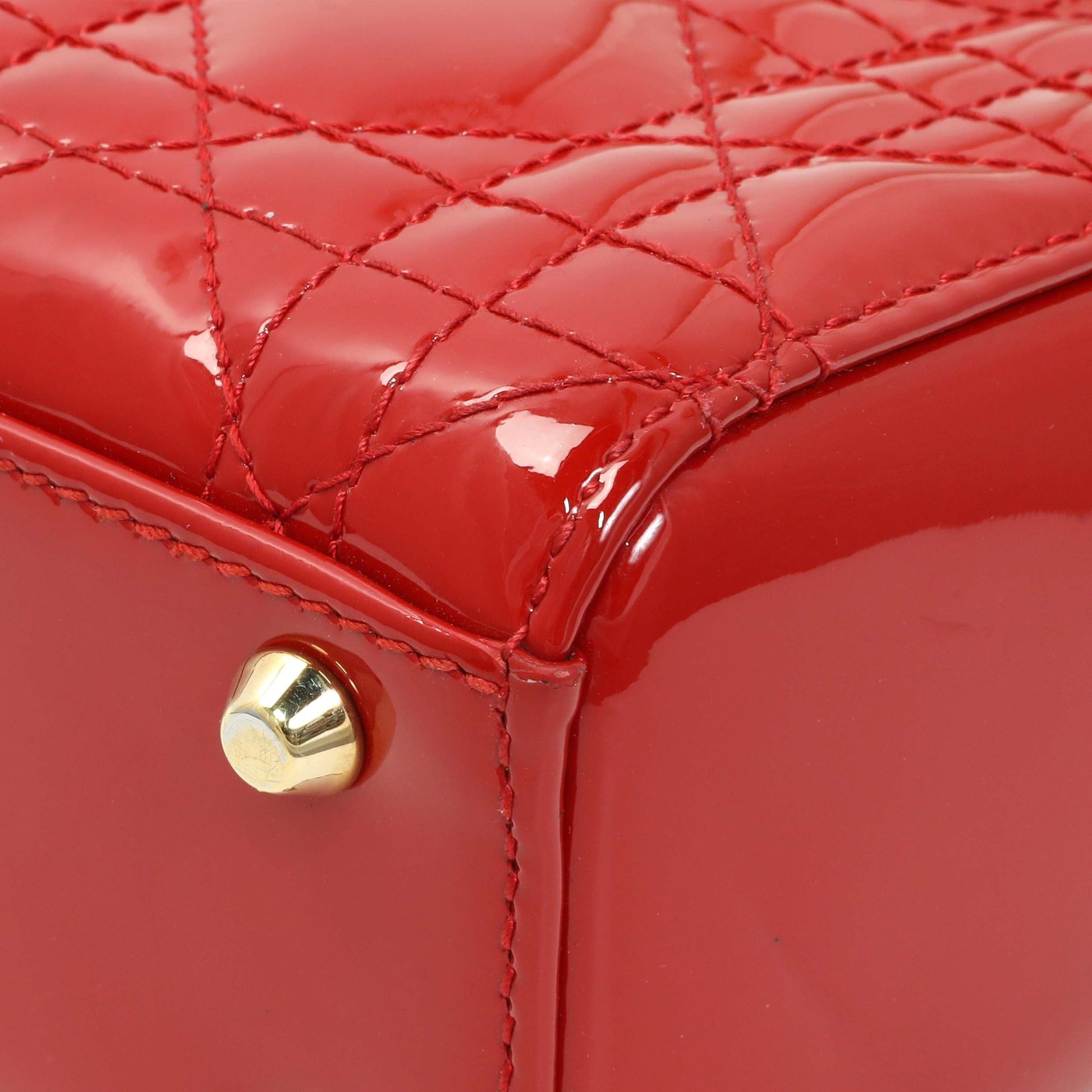 Exclusive Christian Dior Red Patent Cannage Mini Lady Dior — Alternate View 7