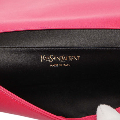 Exclusive Saint Laurent Fuchsia Calfskin Monogram Large Belle De Jour Clutch — Detail View