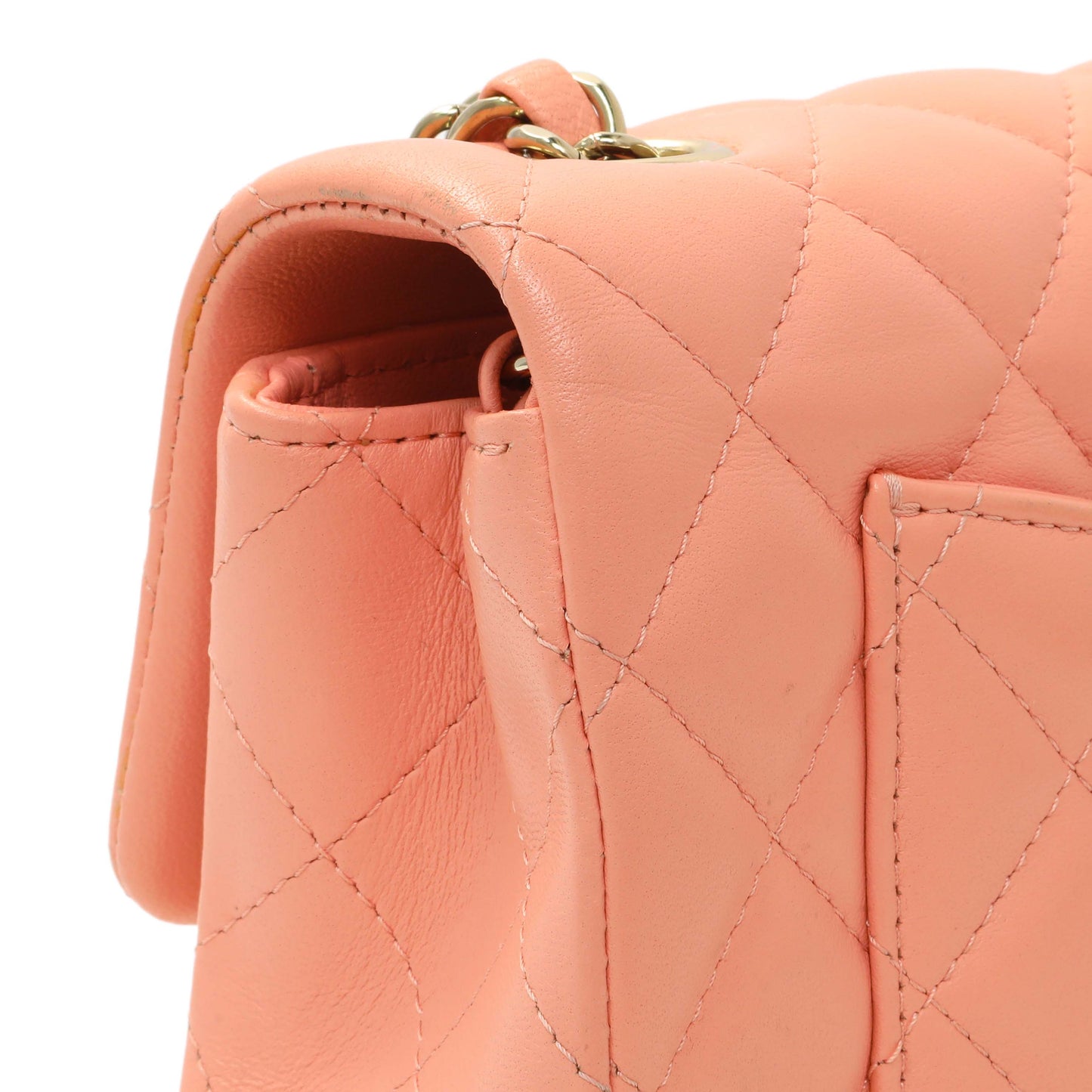 Exclusive Chanel Light Orange Lambskin Mini Rectangular Classic Flap Bag — Alternate View 11