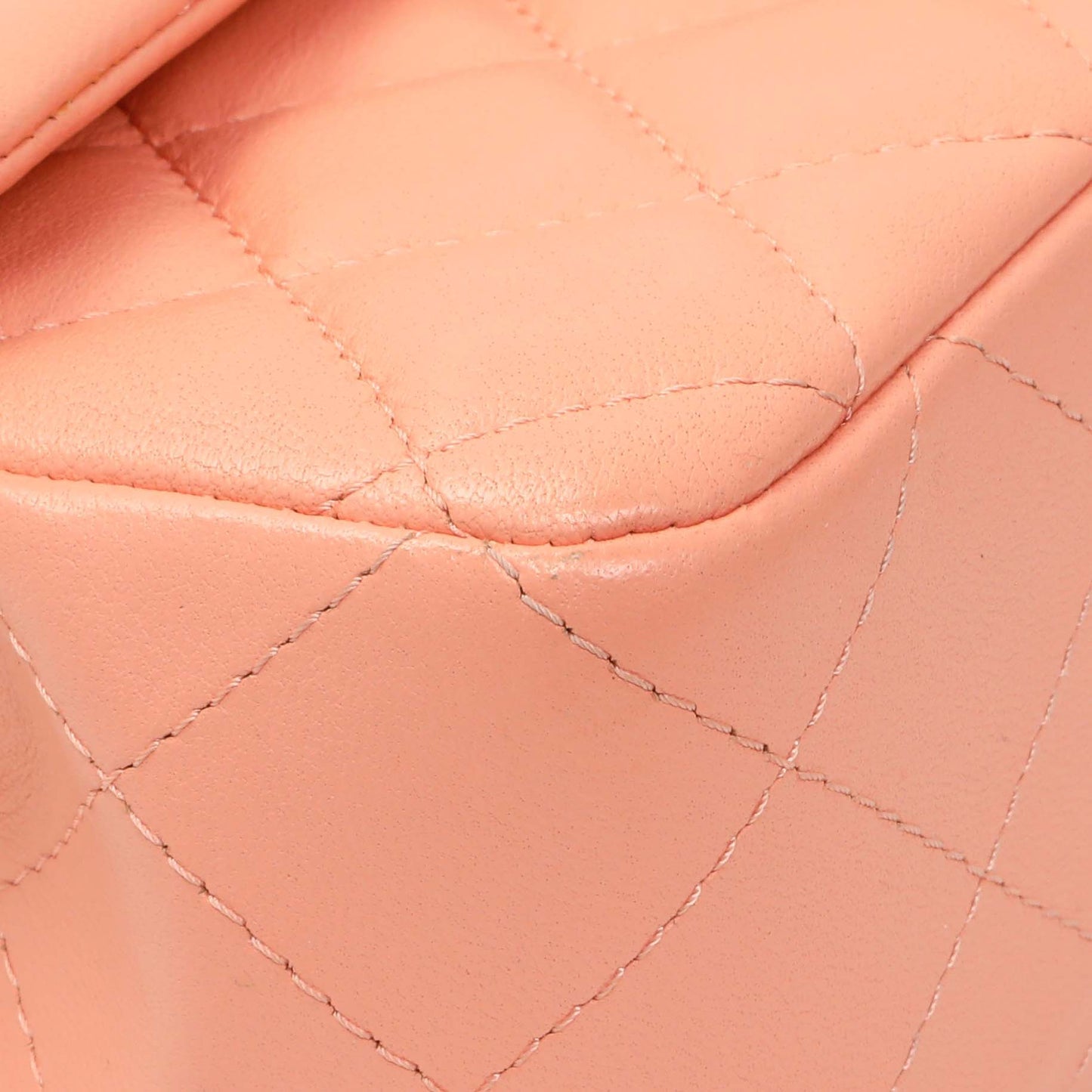 Exclusive Chanel Light Orange Lambskin Mini Rectangular Classic Flap Bag — Top View