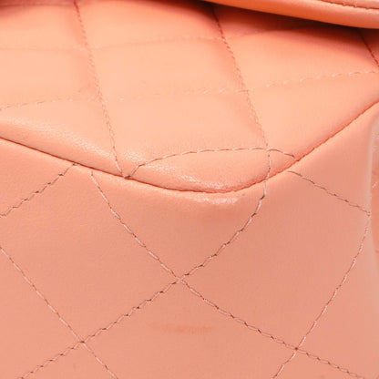 Exclusive Chanel Light Orange Lambskin Mini Rectangular Classic Flap Bag — Detail View