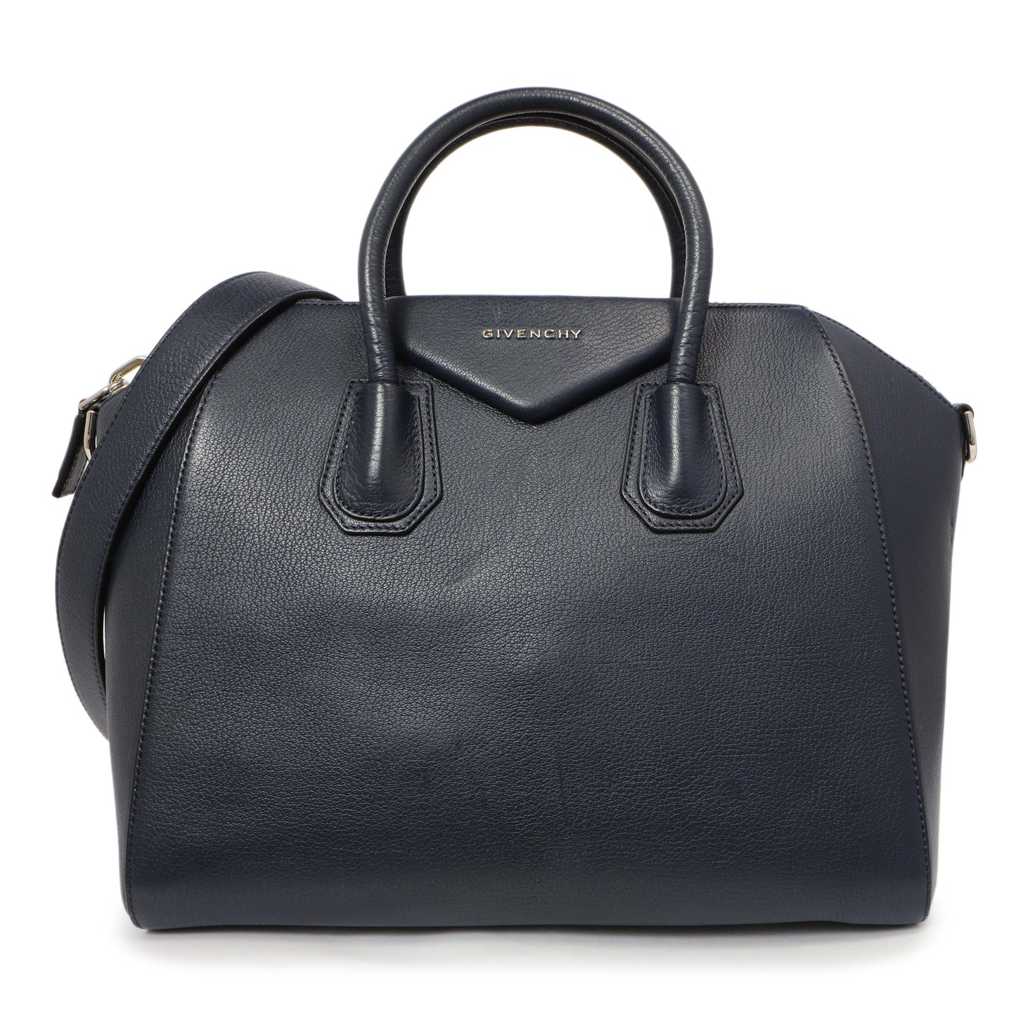Exclusive Givenchy Blue Sugar Goatskin Medium Antigona — Front View