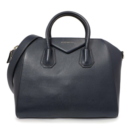 Exclusive Givenchy Blue Sugar Goatskin Medium Antigona — Front View