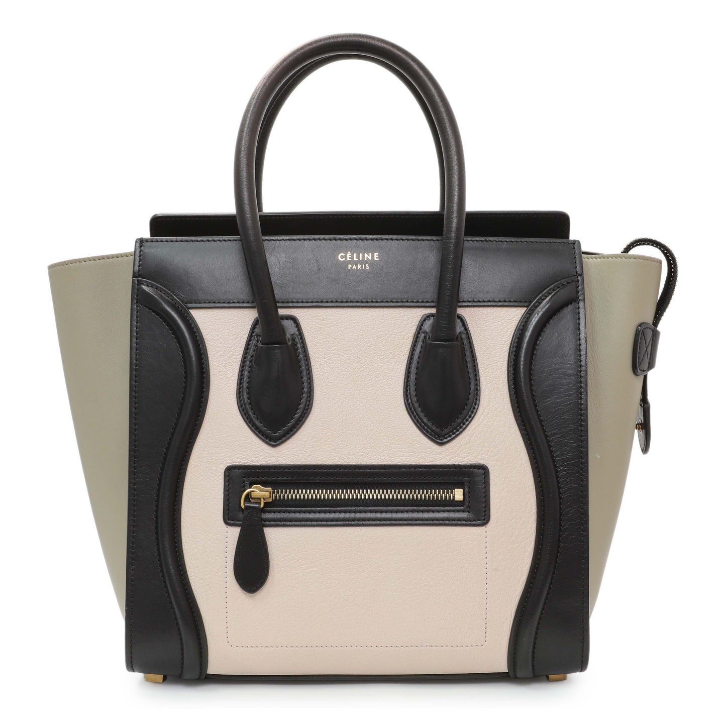 Exclusive Celine Tri-Color Calfskin Micro Luggage Tote — Front View