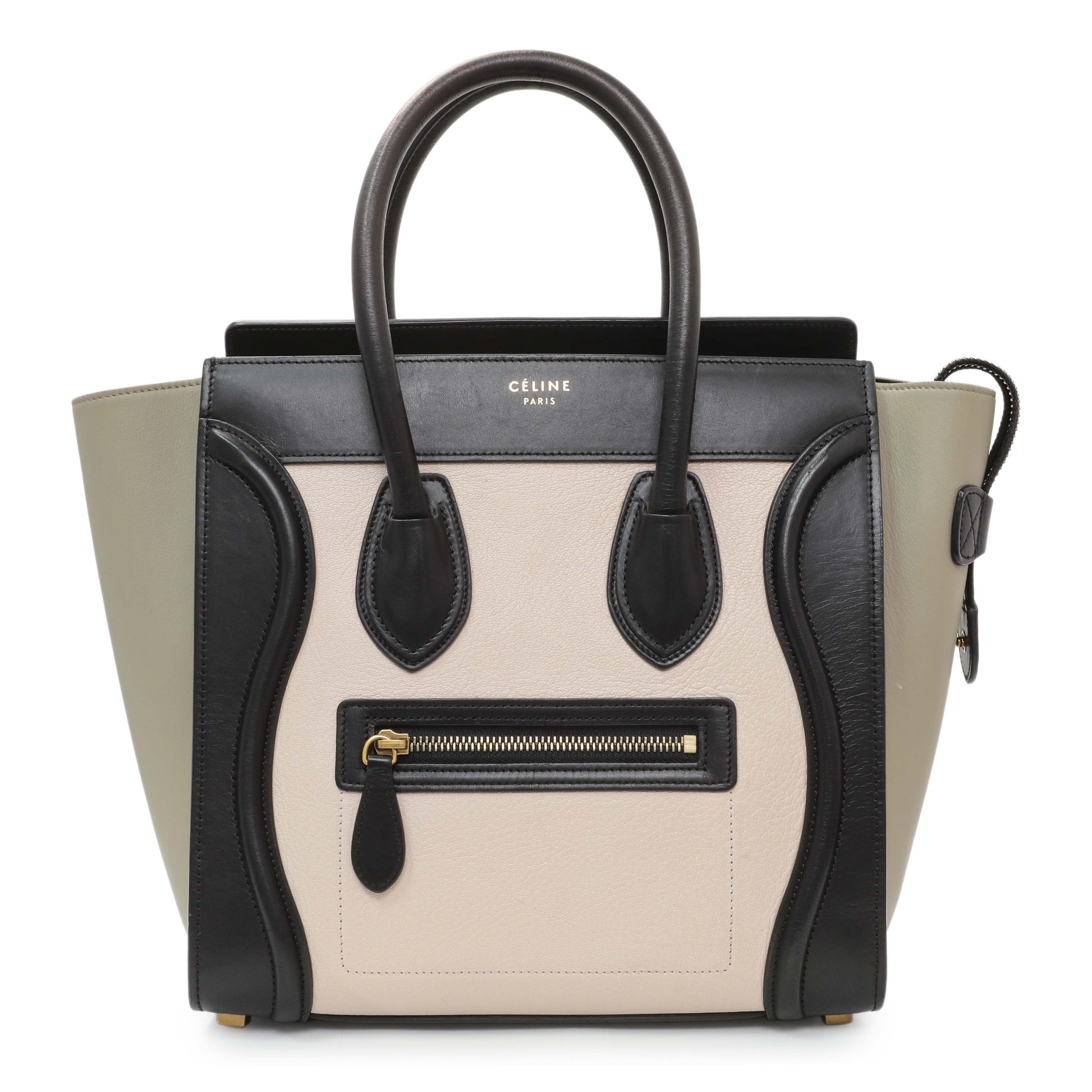 Exclusive Celine Tri-Color Calfskin Micro Luggage Tote — Front View