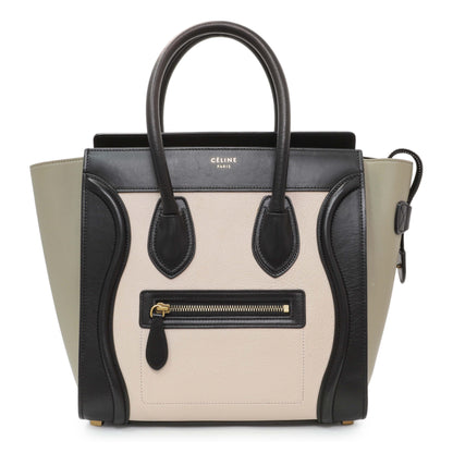 Exclusive Celine Tri-Color Calfskin Micro Luggage Tote — Front View