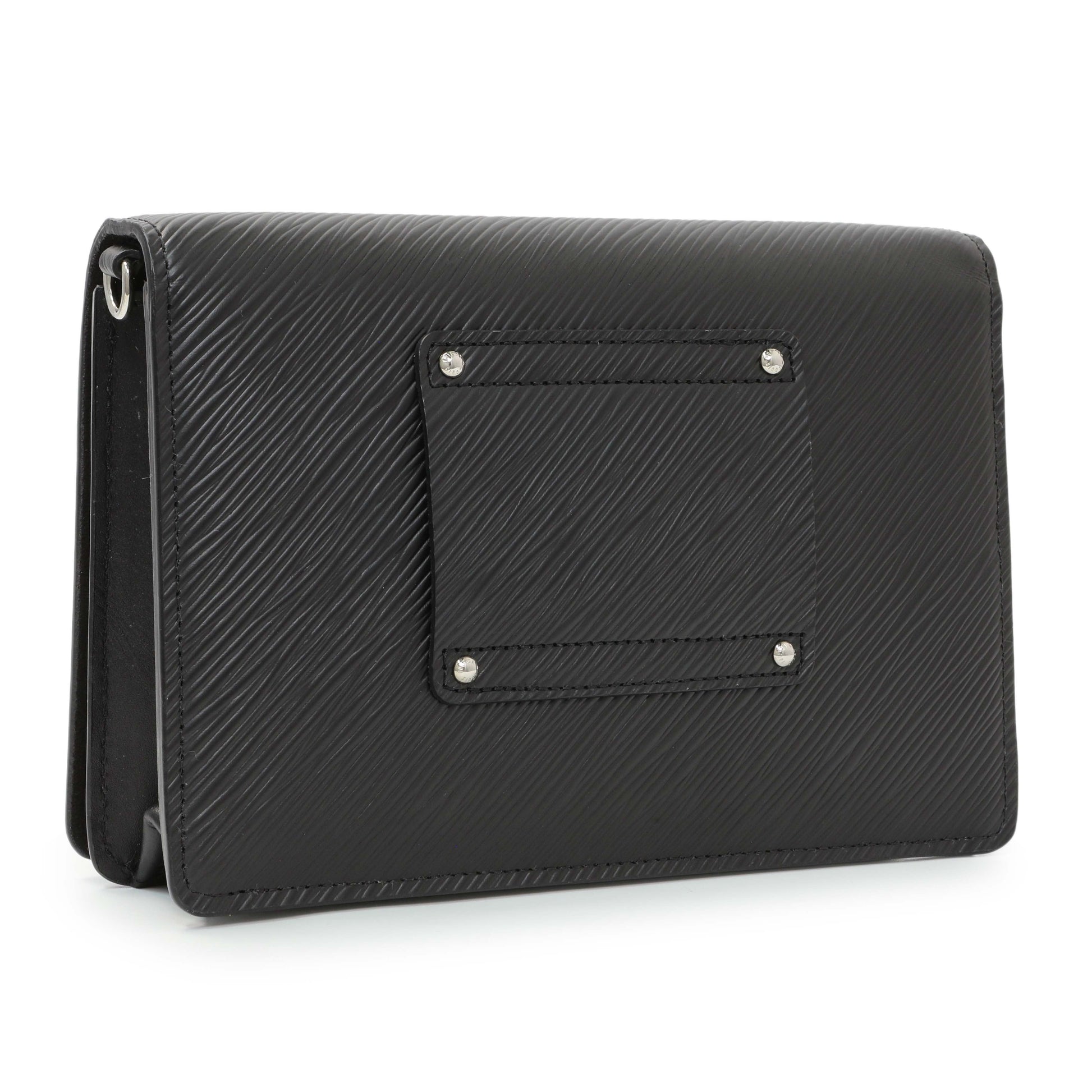 Exclusive Louis Vuitton Black Epi Twist Belt Chain Wallet — Side View