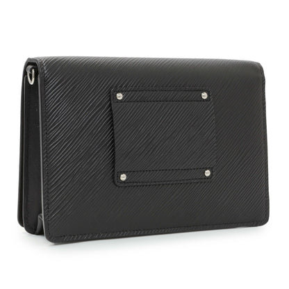 Exclusive Louis Vuitton Black Epi Twist Belt Chain Wallet — Side View