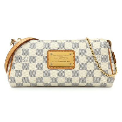 Exclusive Louis Vuitton Damier Azur Eva Clutch — Front View