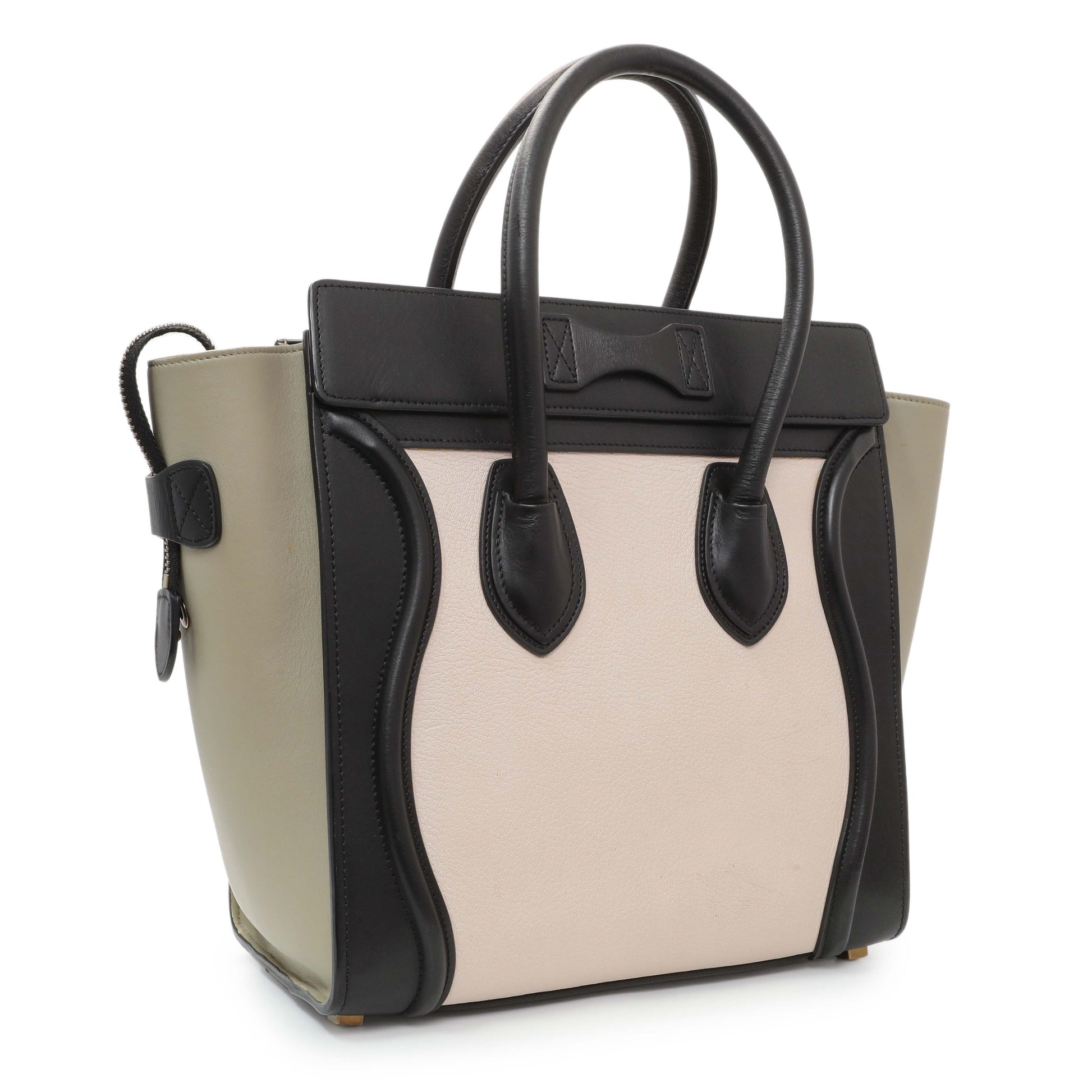 Exclusive Celine Tri-Color Calfskin Micro Luggage Tote — Side View