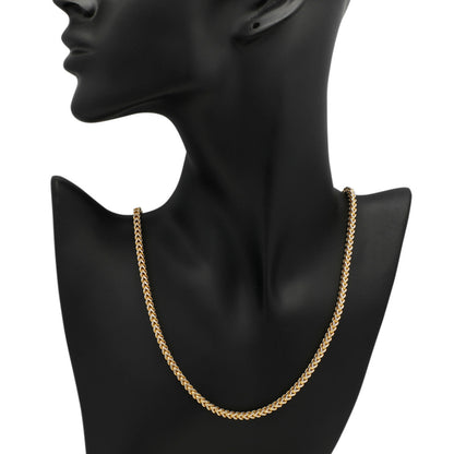 Exclusive 10K Yellow Gold/White Gold Box Link Chain Necklace — Back View
