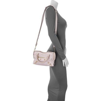 Exclusive Balenciaga Pink Agneau Giant 12 Gold Hardware Mini City — Alternate View 11
