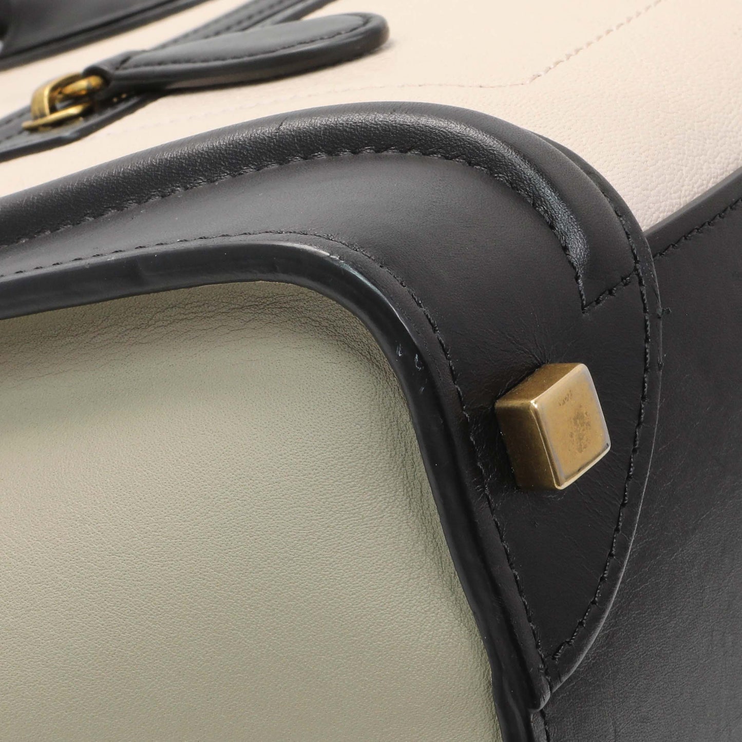 Exclusive Celine Tri-Color Calfskin Micro Luggage Tote — Top View