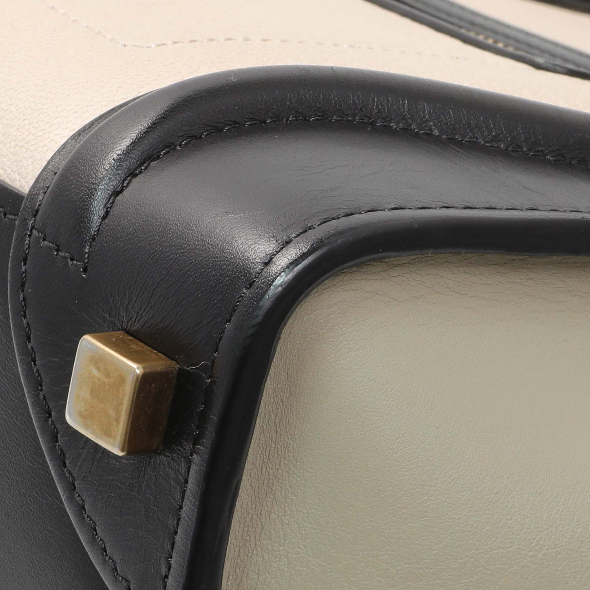 Exclusive Celine Tri-Color Calfskin Micro Luggage Tote — Detail View