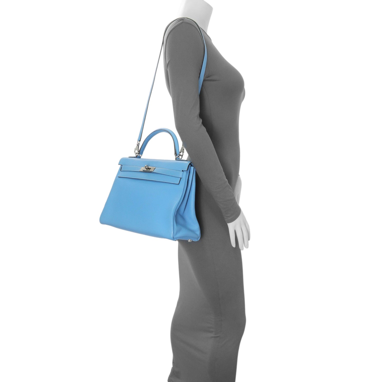 Exclusive Hermes Blue Paradise Taurillon Clemence Kelly Retourne 32 — Alternate View 14