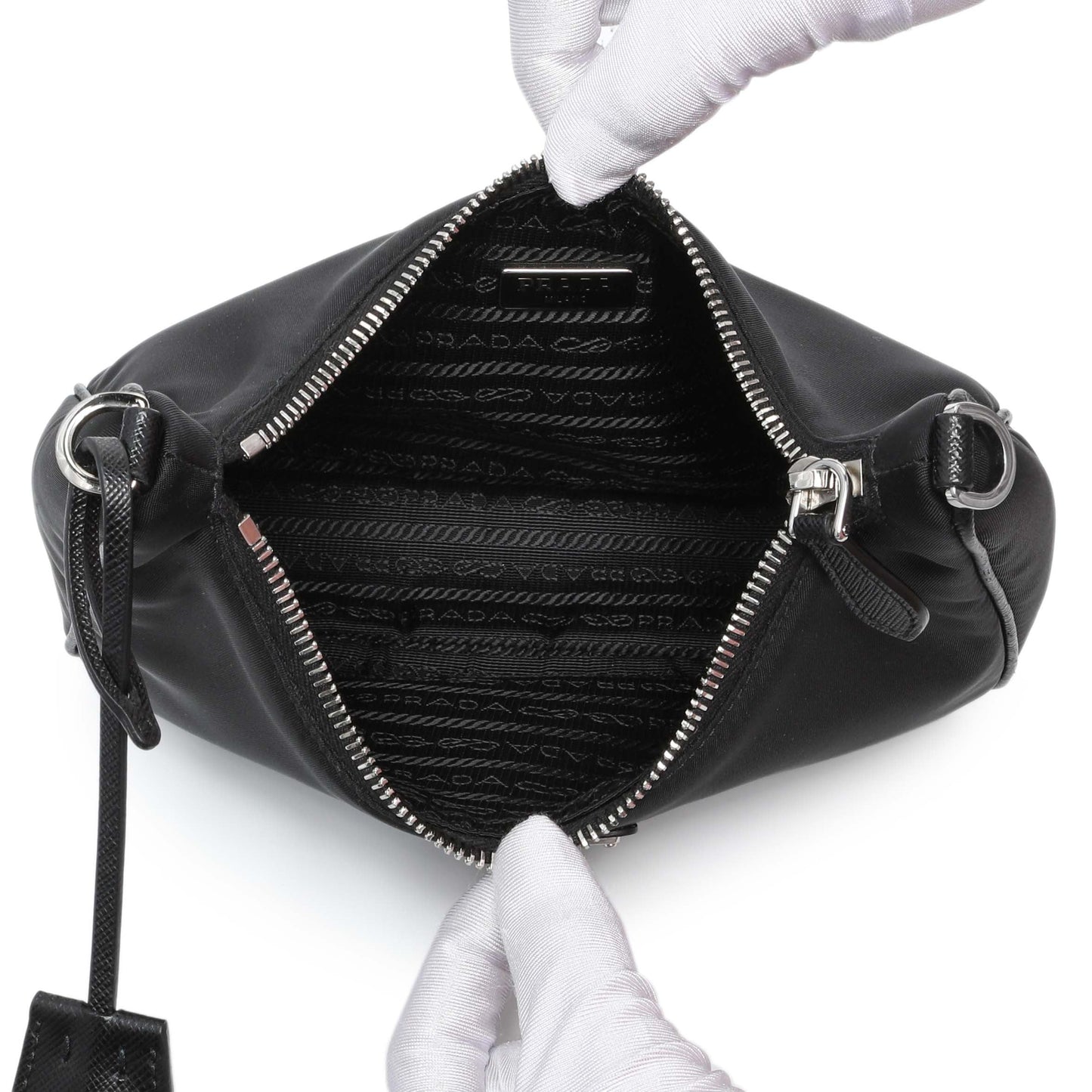 Exclusive Prada Black Nylon Re-Edition 2005 Shoulder Bag — Alternate View 9