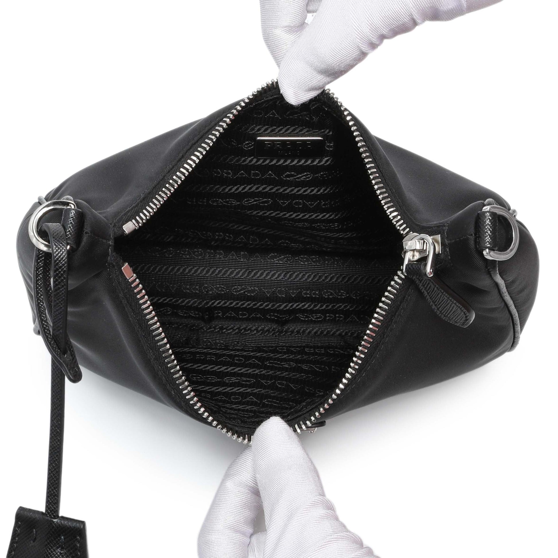 Exclusive Prada Black Nylon Re-Edition 2005 Shoulder Bag — Alternate View 9