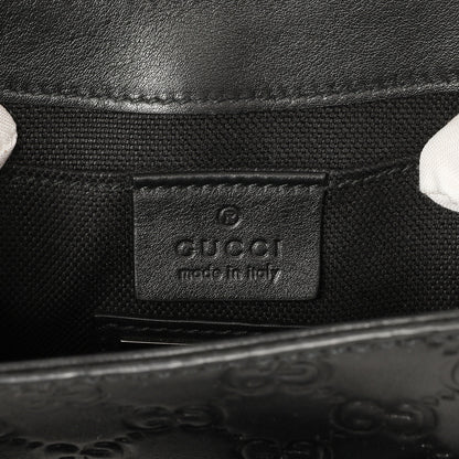 Exclusive Gucci Black Guccissima Mini Emily Shoulder Bag — Top View